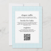 All in One Blue Gingham Baby Boy Dusche Einladung (Rückseite)