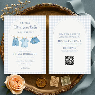 All in One Blue Jean Baby Baby Shower  Einladung
