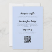 All in One Blue Ribbon Bow Boy Baby Dusche Einladung (Rückseite)