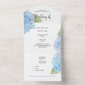 All in One Blue Watercolor Hydrangea Einladung (Innen Boden)