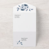 All in One Blue Watercolor Wedite Einladung (Außenbereich)