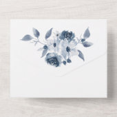 All in One Blue Watercolor Wedite Einladung (Rückseite)