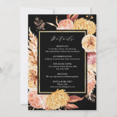 All in one Boho Burgundy Terracotta Black Wedding Einladung (Rückseite)