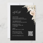 All in one Boho Protea Pampas Grass Black Wedding Einladung (Rückseite)