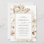 All in one Boho Protea Pampas Grass Floral Hochzei Einladung (Vorderseite)