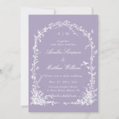 All in One Botanical Arch Garden Wedding Lavender Einladung (Vorderseite)