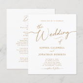 All in One Budget Gold Calligraphy Wedite Einladun (Vorne/Hinten)