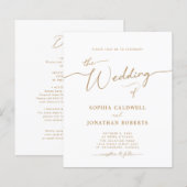 All in One Budget Gold Calligraphy Wedite Einladun (Vorne/Hinten)