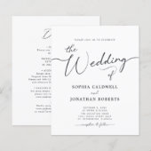 All in one Budget Kalligrafie Hochzeitseinladung (Vorne/Hinten)