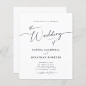 All in one Budget Kalligrafie Hochzeitseinladung (Vorne/Hinten)