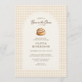 All in One Bun in the Oven Gingham Baby Shower Einladung (Vorderseite)