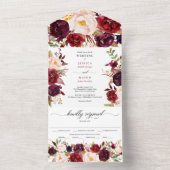 All in One Burgund Marsala Rustic Wedding Einladun Einladung (Innen Boden)