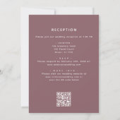 All in One Burgundy Boho Floral QR Code Wedding Einladung (Rückseite)