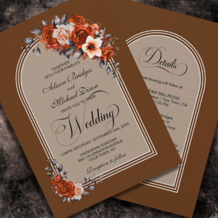 All in one Burnt Orange Arch Wedding Einladung