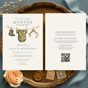 All in One Camo Little Hunter Baby Shower Einladung