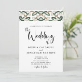 All in One Celtic Knot Calligraphy Wedding Einladung (Stehend Vorderseite)