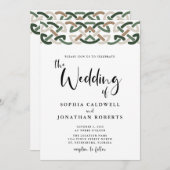 All in One Celtic Knot Calligraphy Wedding Einladung (Vorne/Hinten)