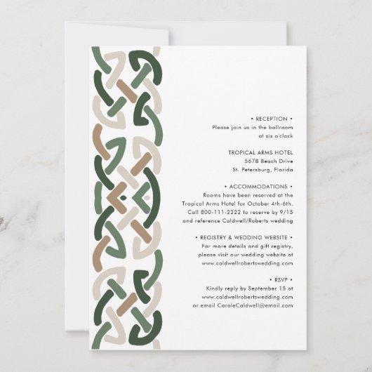 All in One Celtic Knot Monogram Modern Wedding Einladung (Rückseite)