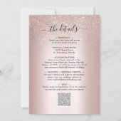 All in one Champagne Toast Blush Glitzer Hochzeit Einladung (Rückseite)