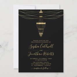 All in One Chandelier Gold Black Abend Wedding Einladung