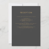 All in one Charcoal Gray Gold Wedding Script Einladung (Rückseite)