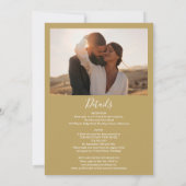 All in one Chic Gold Script Foto Hochzeit Einladung (Rückseite)