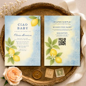 All in One Ciao Baby Italian QR Code Baby Shower Einladung