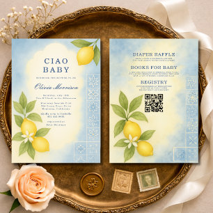 All in One Ciao Baby Italienischer QR-Code Baby Sh Einladung