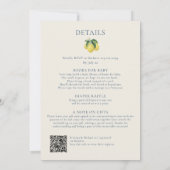 All in One Ciao Baby Lemon Butterfly Babydusche Einladung (Rückseite)