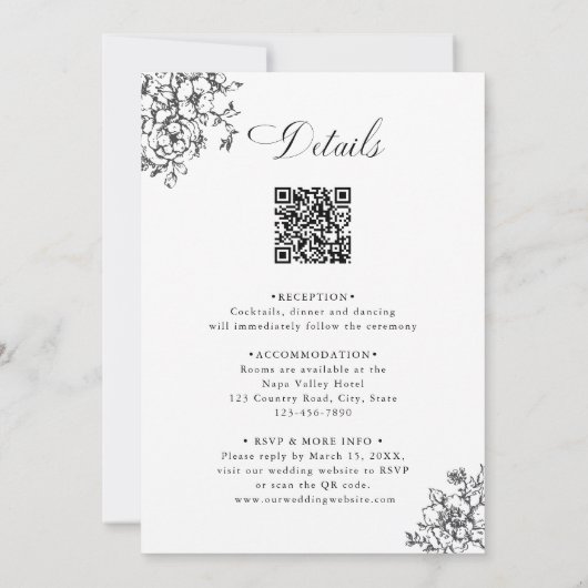 All in One Classic Frame Wedding Einladung (Rückseite)