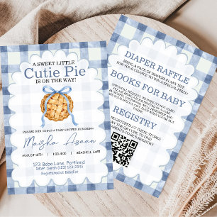 All In One Cutie Pie Bow Gingham Herbst-Baby-Party Einladung