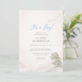 All in One Dragon It's a Boy Baby Shower Einladung (Stehend Vorderseite)