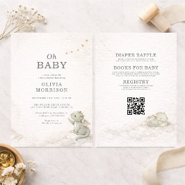 All in One Dragon Storybook Baby Shower Einladung