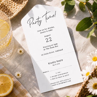 All In One Einladung | Party Tear Off RSVP Einladu