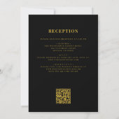 All in one elegante Black Gold QR Code Wedding Einladung (Rückseite)