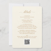 All in one elegante Gold Calligrafy Cream Wedding Einladung (Rückseite)