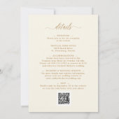 All in one elegante Gold Calligrafy Cream Wedding Einladung (Rückseite)