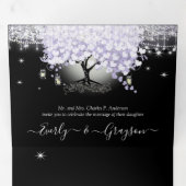 All in one elegante Lilac Lila Heart Leaf Wedding Dreifach Gefaltete Einladung (Innen Erste Seite)