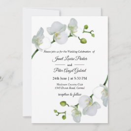 All in one.Elegante weiße Orchideen Hochzeit Einladung