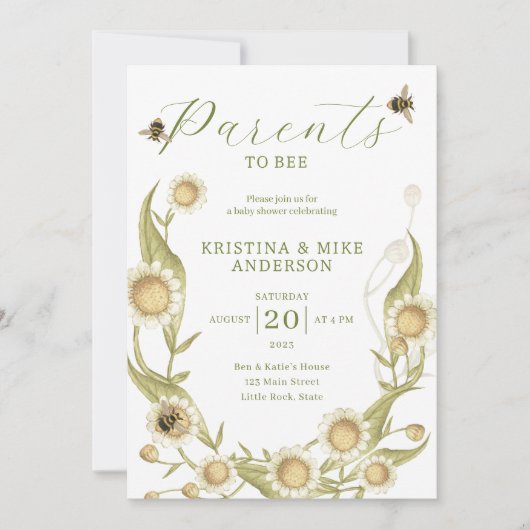 All in one Elternschaft zu QR Code Baby Shower Einladung (Vorderseite)