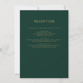 All in one Emerald Green Gold Wedding Script Einladung (Rückseite)