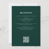 All in one Emerald Green QR Code Wedding Einladung (Rückseite)