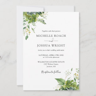 All In One Eucalyptus Gruenzeug Elegante Hochzeit Einladung