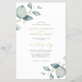 All in one eucalyptus QR Code Hochzeitseinladung Flyer (Vorne)
