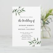 All in One Eukalyptus Calligraphy QR Code Wedding Einladung (Stehend Vorderseite)