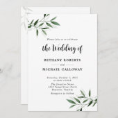 All in One Eukalyptus Calligraphy QR Code Wedding Einladung (Vorne/Hinten)