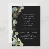 All in one Eukalyptus Greenerity QR Code Wedding Einladung (Vorderseite)