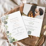 All in one Eukalyptus Greenerity QR Code Wedding Einladung<br><div class="desc">Feiern Sie Ihre Liebe inmitten der bezaubernden Naturlandschaft mit unserer Eukalyptus Greenery Sage Green Gold Wedding Einladung. Inspiriert durch die Ruhe der üppigen Vegetation, strahlt diese Einladung Eleganz und Eleganz aus. Die sanften Farbtöne von Salbei in Verbindung mit goldenen Touchs schaffen eine zeitlose Ästhetik, perfekt für eine romantische Hochzeitsreise. Das...</div>