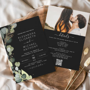 All in one Eukalyptus Greenerity QR Code Wedding Einladung