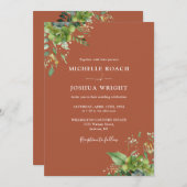 All in one Eukalyptus Greenery Terracotta Wedding Einladung (Vorne/Hinten)